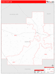 De Baca County Wall Map Red Line Style